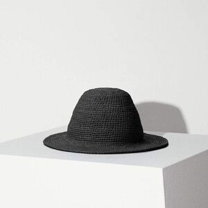 Janessa Leone Black Straw Quinn Hat